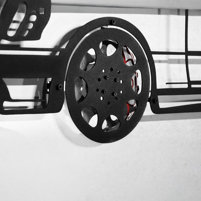 Mercedes W124 Wall Art – Classic Steel Silhouette with Spinning Wheels-KAFMEKA035 - Tampa Home & Garden Store