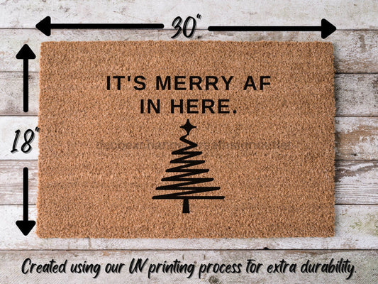 Merry AF, Funny Christmas Door Mat | Funny Christmas Doormat | Christmas Holiday Gift | Welcome Mat | Doormat | Winter Decor - Tampa Home & Garden Store
