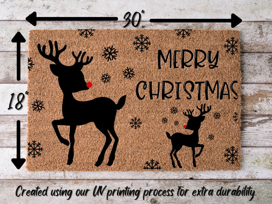 Merry Christmas Door Mat | Hippo Christmas Doormat | Winter Decoration | Welcome Mat | Holiday Doormat | Winter Decor | Christmas Gift - Tampa Home & Garden Store
