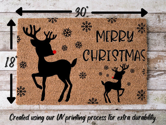 Merry Christmas Door Mat | Hippo Christmas Doormat | Winter Decoration | Welcome Mat | Holiday Doormat | Winter Decor | Christmas Gift - Tampa Home & Garden Store
