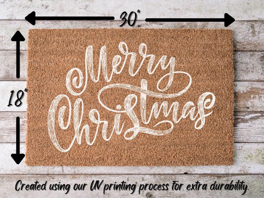 Merry Christmas Door Mat | Hippo Christmas Doormat | Winter Decoration | Welcome Mat | Holiday Doormat | Winter Decor | Christmas Gift - Tampa Home & Garden Store