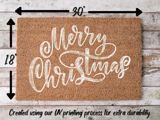 Merry Christmas Door Mat | Hippo Christmas Doormat | Winter Decoration | Welcome Mat | Holiday Doormat | Winter Decor | Christmas Gift - Tampa Home & Garden Store