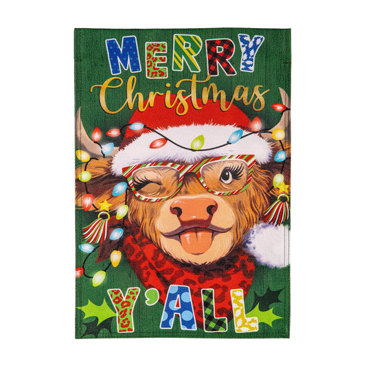 Merry Highland Ho Burlap Garden Flag - Tampa Home & Garden Store