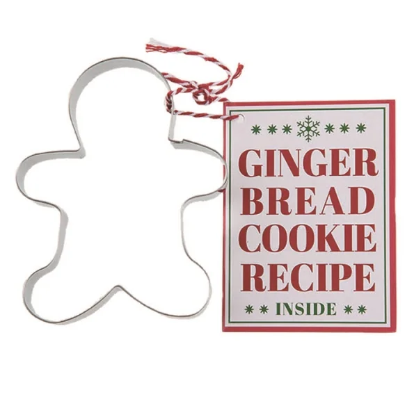 Metal Cookie Cutter with Recipe - Gingerbread Man - Tampa Home & Garden Store