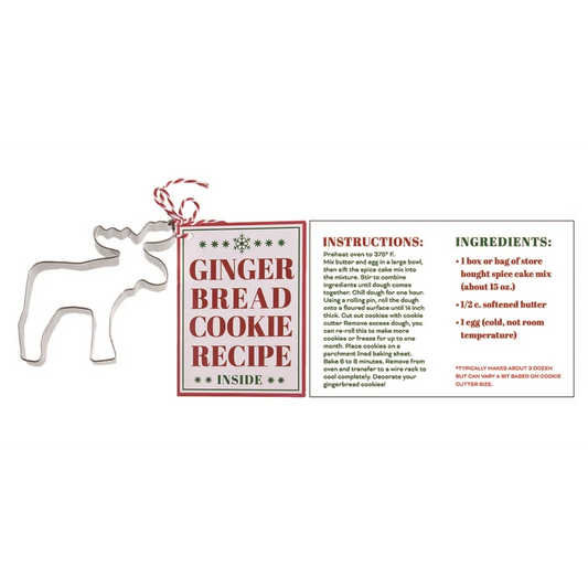 Metal Cookie Cutter with Recipe - Reindeer - Tampa Home & Garden Store