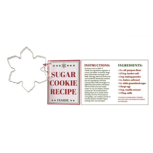 Metal Cookie Cutter with Recipe - Snowflake - Tampa Home & Garden Store