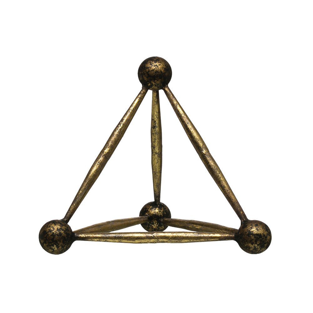 Metal Obelisk Sculpture Decor, Antique Brass - Tampa Home & Garden Store
