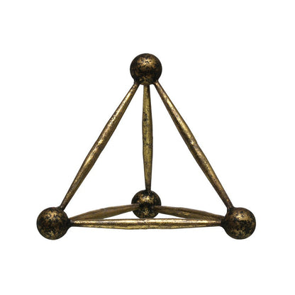 Metal Obelisk Sculpture Decor, Antique Brass - Tampa Home & Garden Store