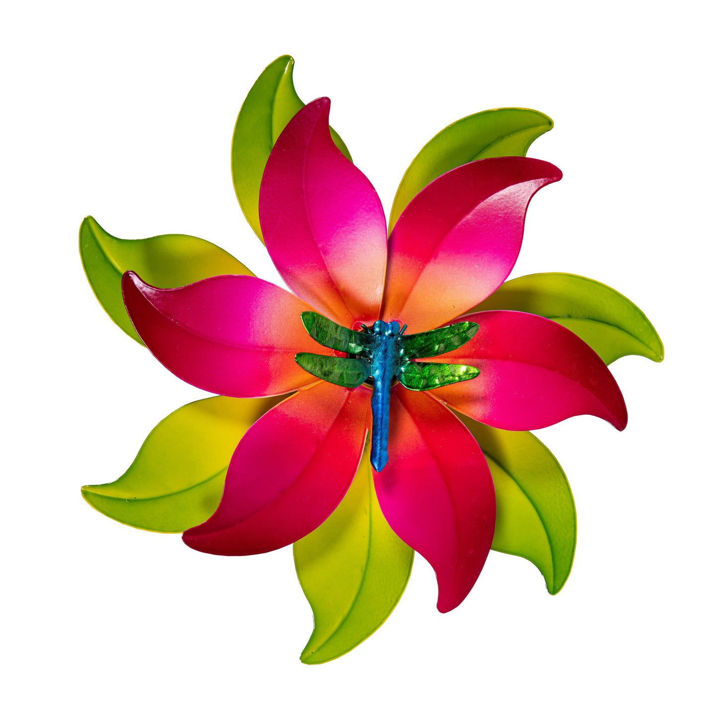 Metal Radiant Petals DragonFly Wall Spinner 13"D - Tampa Home & Garden Store