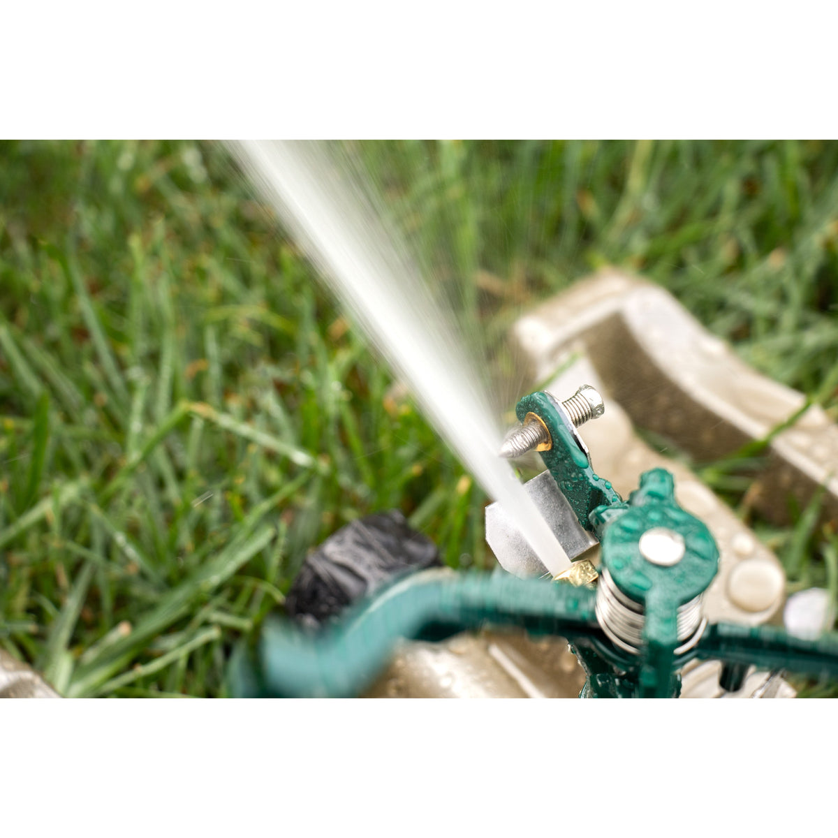 Pro Series Impact Sprinkler with metal sled base, green body by Orbit Irrigation on Tampa Home & Garden Store