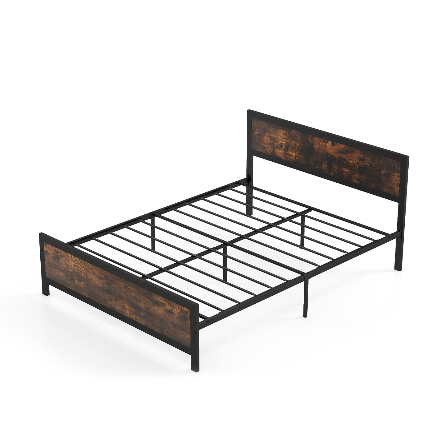 Estructura de cama metálica con cabecero y pie de cama - Tamaño queen