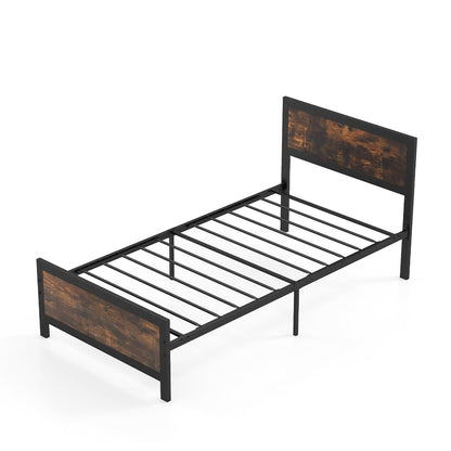 Estructura de cama metálica con cabecero y pie de cama - Tamaño queen