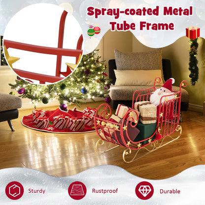 Metal Christmas Santa Sleigh with Large Cargo Area for Gifts