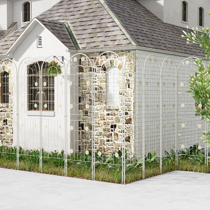 Paquete de 4 celosías metálicas blancas de 71 x 20 pulgadas para plantas trepadoras