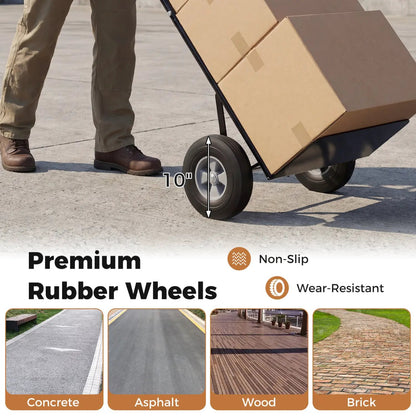 Metal Hand Truck 600 Lbs with 10 Inch Wheels