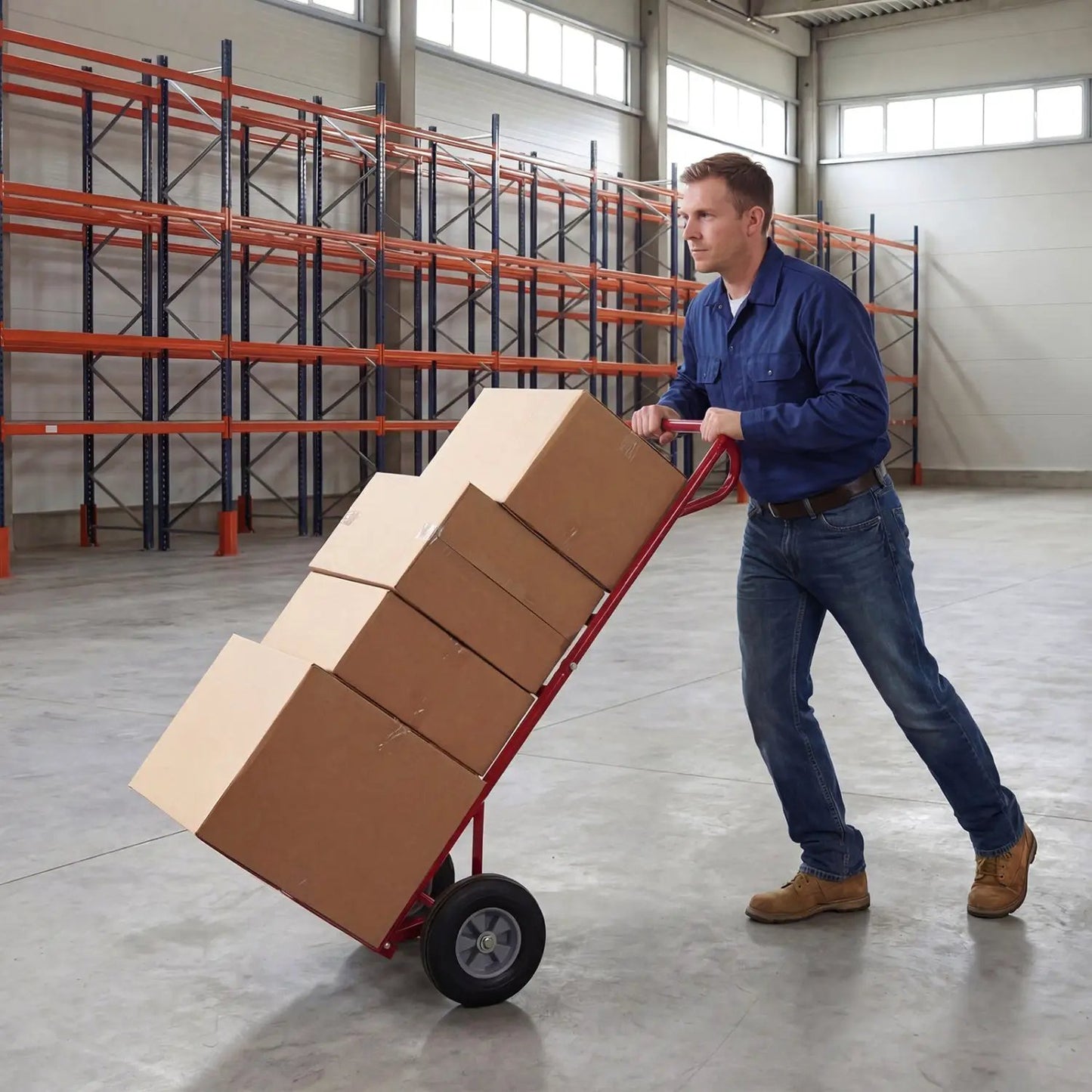 Metal Hand Truck 600 Lbs with 10 Inch Wheels
