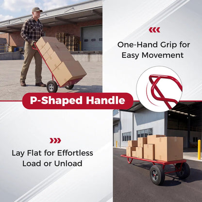 Metal Hand Truck 600 Lbs with 10 Inch Wheels
