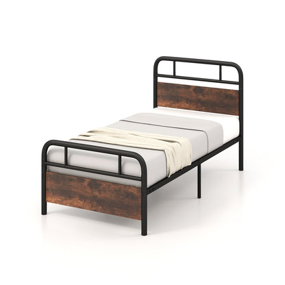 Estructura de cama Twin/Full/Queen con cabecero industrial - Tamaño Queen