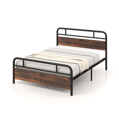 Estructura de cama Twin/Full/Queen con cabecero industrial - Tamaño Queen