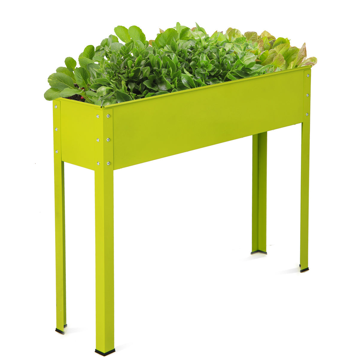 Huerto Urbano de Metal Elevado con Patas y Orificio de Drenaje - 40 x 11 x 31.5 pulgadas