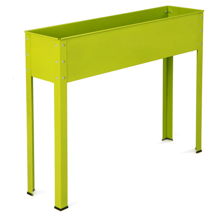 Huerto Urbano de Metal Elevado con Patas y Orificio de Drenaje - 40 x 11 x 31.5 pulgadas