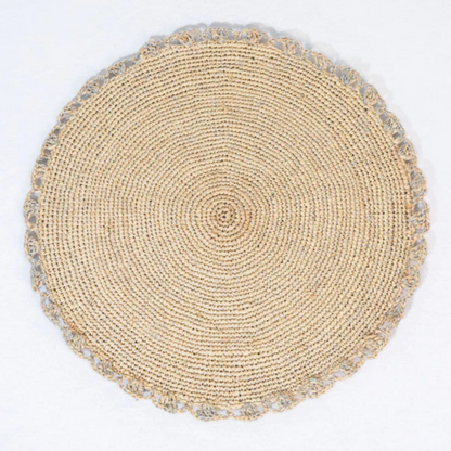 Metallic Aura placemat, Woven raffia tabletop - Tampa Home & Garden Store