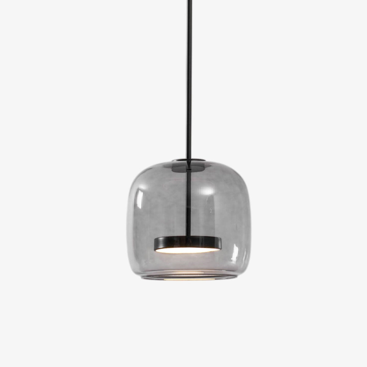 Hand-Blown Glass Sphere Pendant Light with smoke grey shade, warm LED by Moktan Sabai on Tampa Home & Garden Store