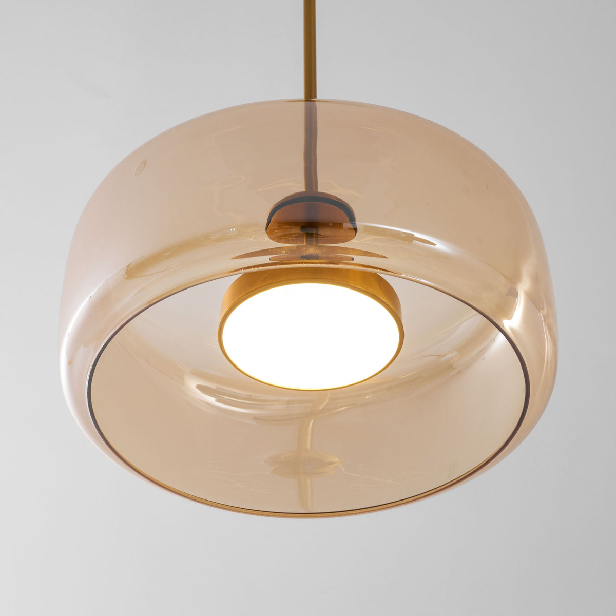 Hand-blown glass sphere pendant light by Moktan Sabai amber shade warm LED on Tampa Home & Garden Store