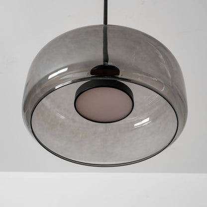 Hand-Blown Glass Sphere Pendant Light in smoke grey shade with warm LED by Moktan Sabai on Tampa Home & Garden Store