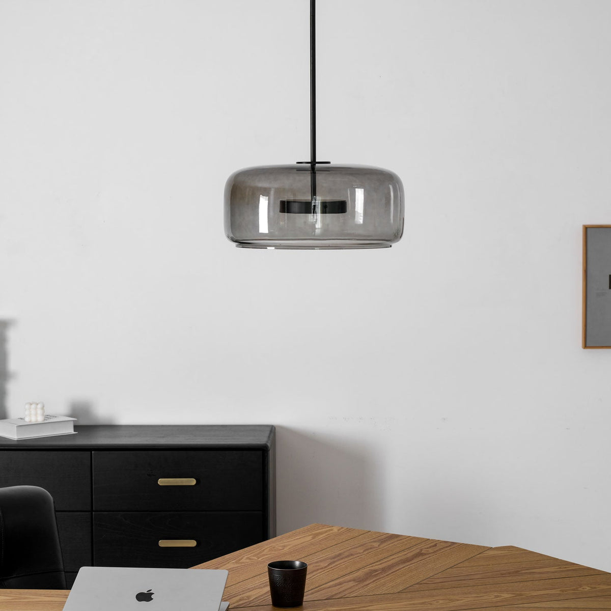 Hand-Blown Glass Sphere Pendant Light with Warm LED, smoky grey shade by Moktan Sabai on Tampa Home & Garden Store