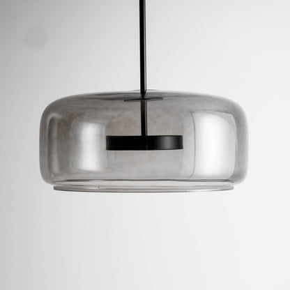 Pendant light Moktan Sabai: hand-blown glass sphere with smoke-grey shade and warm LED on Tampa Home & Garden Store