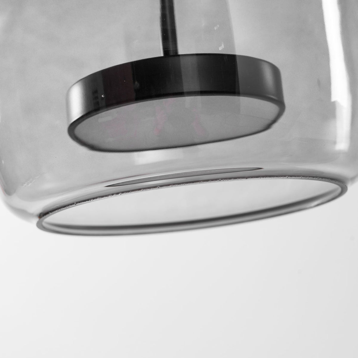 Hand-blown glass sphere pendant light with warm LED, smoke grey shade, Moktan Sabai on Tampa Home & Garden Store