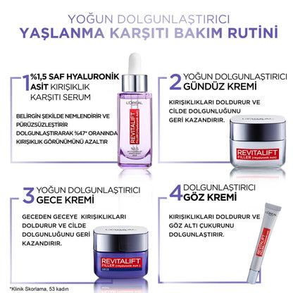 L'Oreal Paris Revitalift Hyaluronic Day Cream in a purple serum bottle with night cream on Tampa Home & Garden Store
