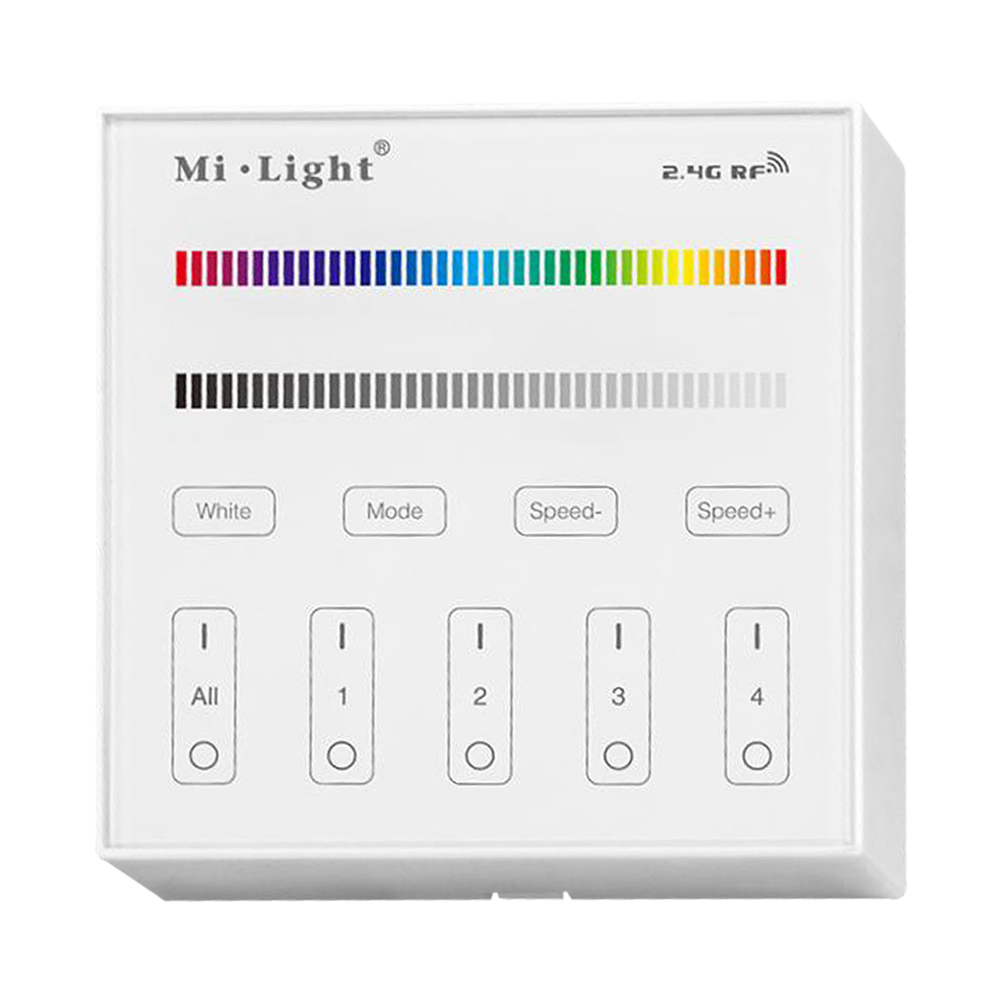 MiBoxer RGB/RGBW Wall Mounted Smart Panel Wireless Remote 4 Zones 2.4G RF - Tampa soil911.com