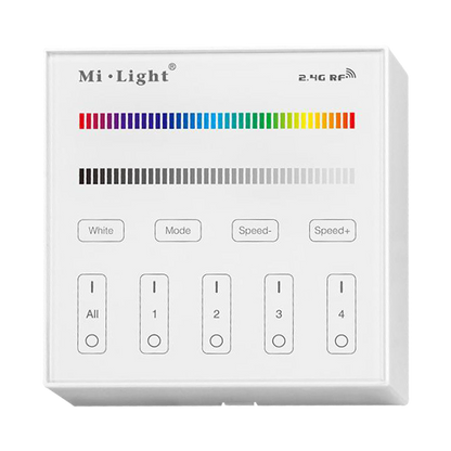 MiBoxer RGB/RGBW Wall Mounted Smart Panel Wireless Remote 4 Zones 2.4G RF - Tampa soil911.com