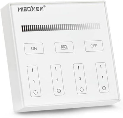 MiBoxer RGB/RGBW Wall Mounted Smart Panel Wireless Remote 4 Zones 2.4G RF - Tampa Home & Garden Store