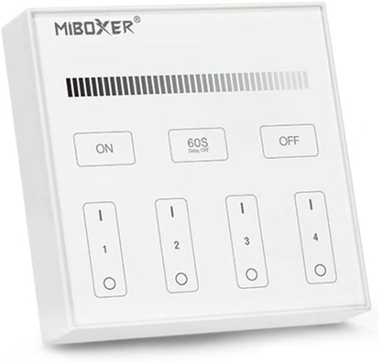 MiBoxer RGB/RGBW Wall Mounted Smart Panel Wireless Remote 4 Zones 2.4G RF - Tampa Home & Garden Store