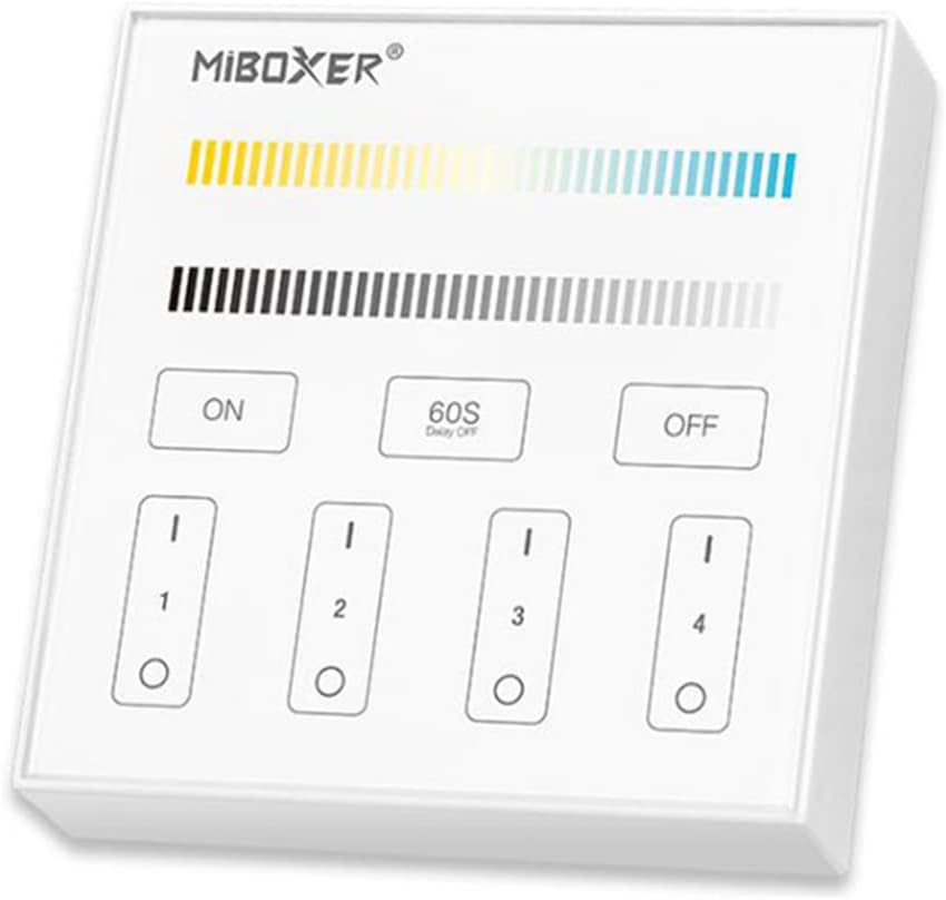 MiBoxer RGB/RGBW Wall Mounted Smart Panel Wireless Remote 4 Zones 2.4G RF - Tampa Home & Garden Store
