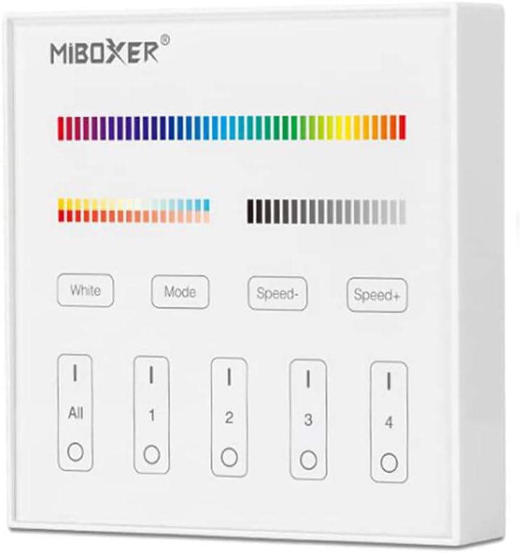 MiBoxer RGB/RGBW Wall Mounted Smart Panel Wireless Remote 4 Zones 2.4G RF - Tampa Home & Garden Store