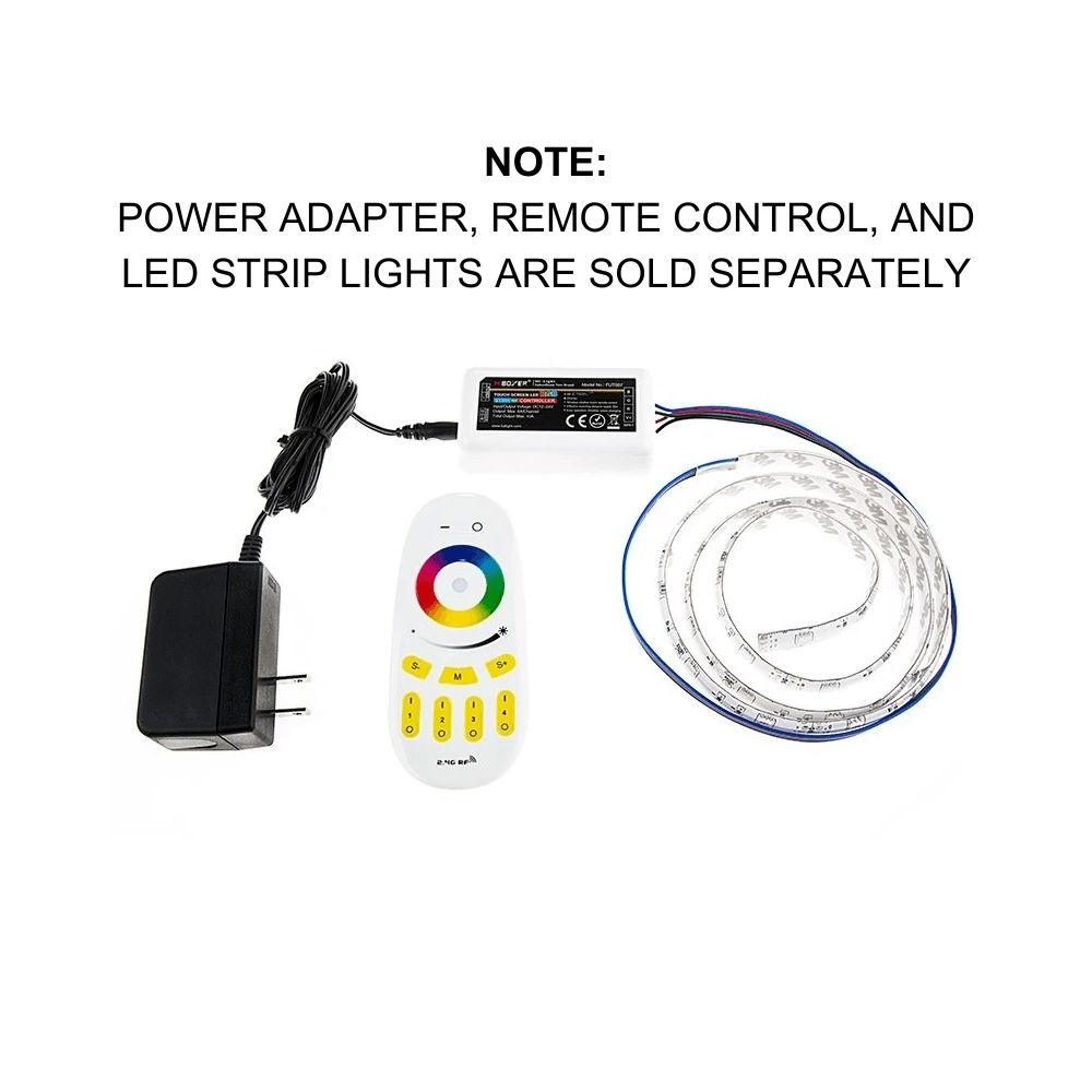 Caja receptora controladora de 4 zonas Miboxer de 12 a 24 V CC para tiras de luces LED RGBW