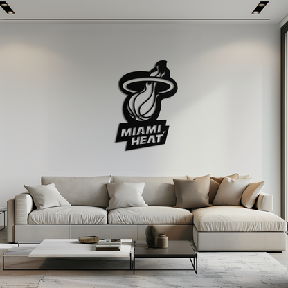Miami Heat Basketball Logo Metal Wall Art – Sports-Inspired Modern Home Decor- KAF675 - Tampa Home & Garden Store