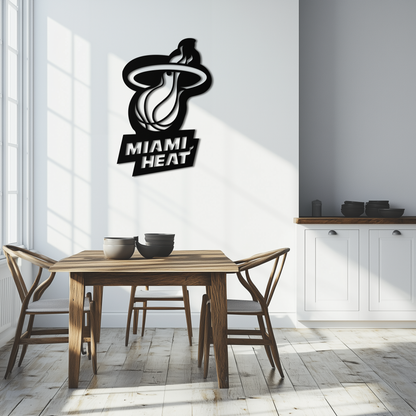 Miami Heat Basketball Logo Metal Wall Art – Sports-Inspired Modern Home Decor- KAF675 - Tampa Home & Garden Store