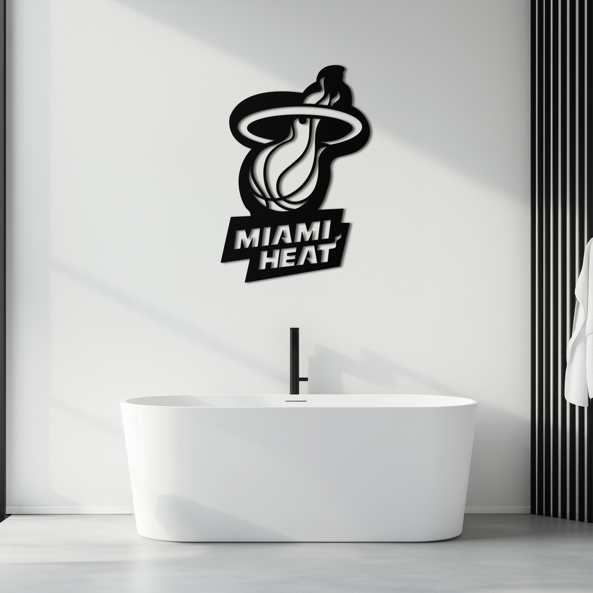 Miami Heat Basketball Logo Metal Wall Art – Sports-Inspired Modern Home Decor- KAF675 - Tampa Home & Garden Store