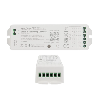 Miboxer WL5 LED Strip Light 5 in 1 Controller for 5050 3528 2835, Smartphone APP Control - Tampa soil911.com