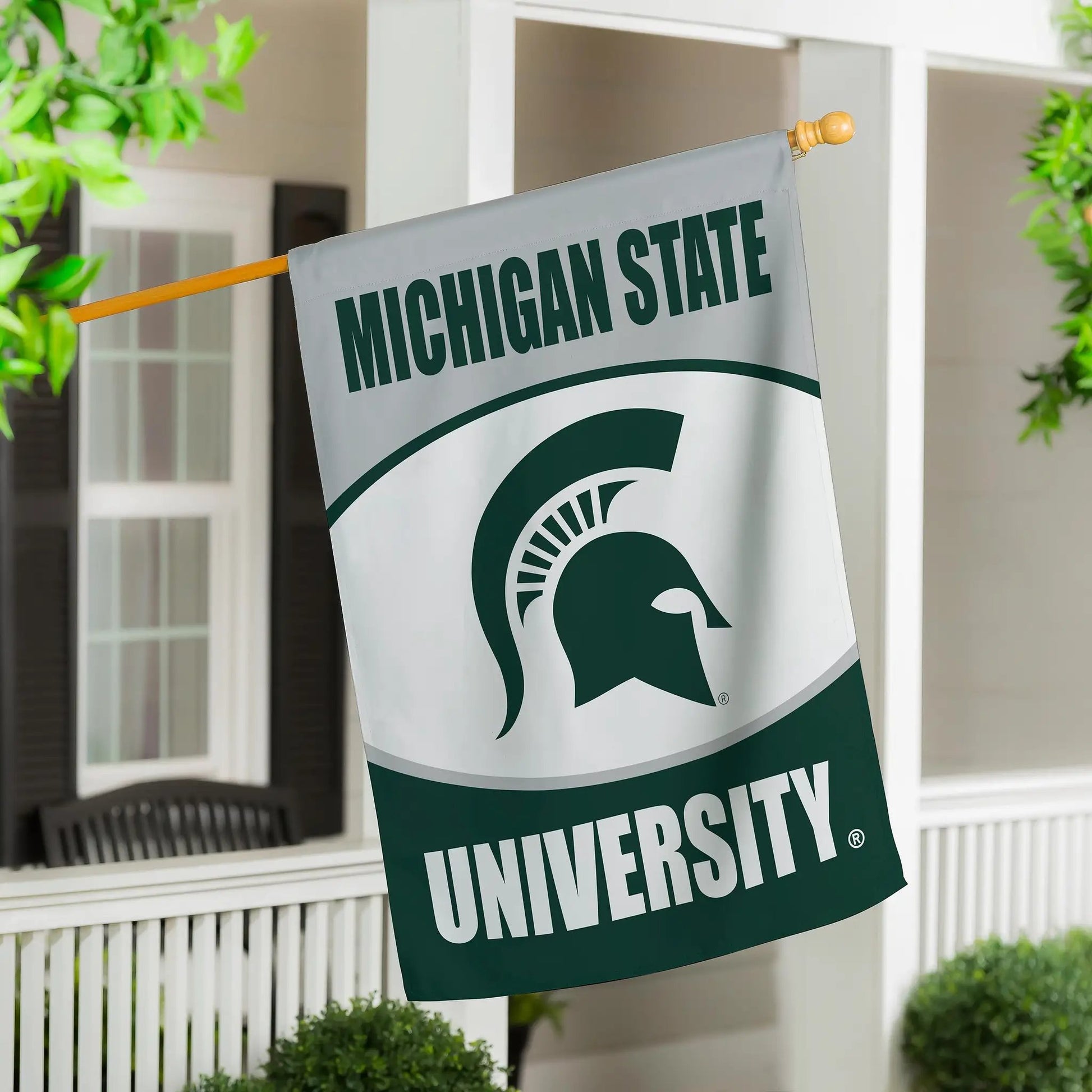 Michigan State University Suede Flag, House - Tampa Home & Garden Store