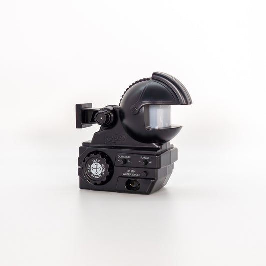 Enforcer Motion Sensor Hose End by Orbit Irrigation, black plastic pest control device on Tampa Home & Garden Store