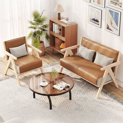 Mid Century Modern Accent Chair Rubber Wood Frame
