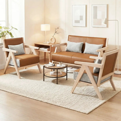 Mid Century Modern Accent Chair Rubber Wood Frame