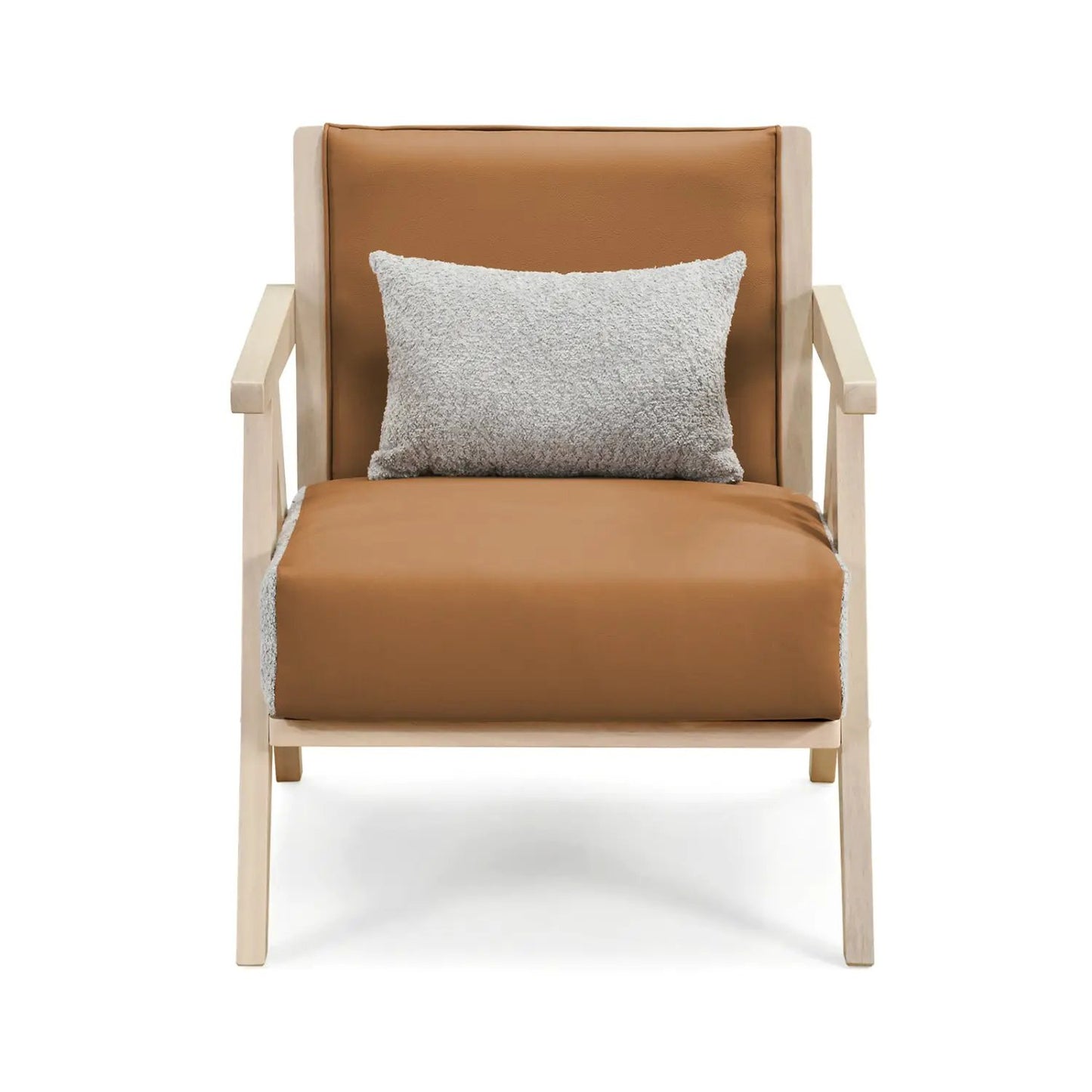 Mid Century Modern Accent Chair Rubber Wood Frame