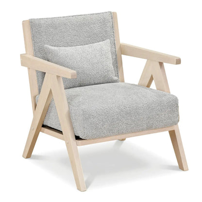 Mid Century Modern Accent Chair Rubber Wood Frame